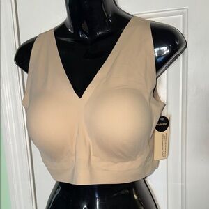 Truekind Chai Everyday Comfort Supportive V-Neck Bralette No Underwire Size XL